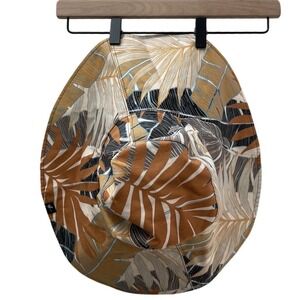 Hats‎ for Healing Wide Brim Reversible Orange And Tropical Leaf  Hat Made Is USA